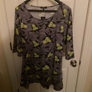 NWT Halloween 8 of Hearts grey gray Dress Witches Stretchy costume Halloween  XL